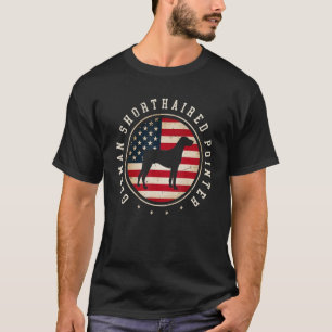 T-shirt Allemand Pointeur Raccourci Drapeau Usa 4 Juillet 