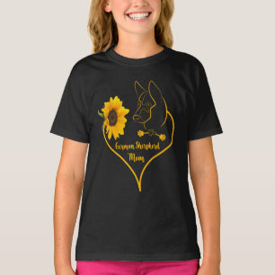 T-shirt Allemand Sherpherd Maman Avec Sunflower K9 Amateur