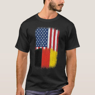 T-shirt ALLEMANDE RACINE Drapeau semi-américain Fière Alle