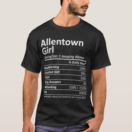 T-shirt Allentown Girl PA Pennsylvania Funny City Home Roo (Devant)