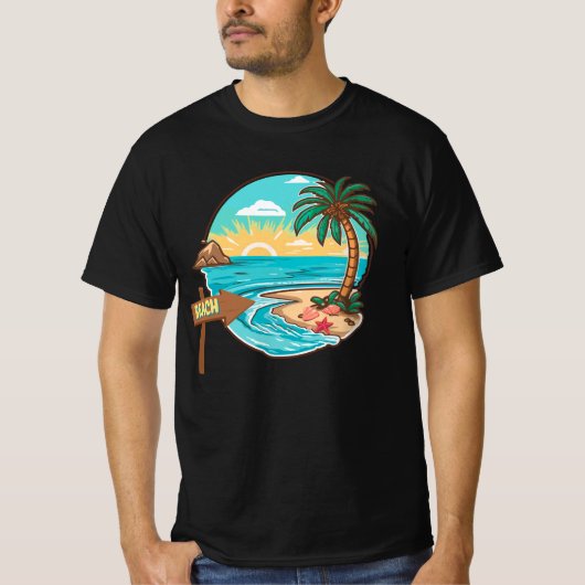 T-shirt Aller à la plage (Devant)