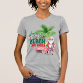 T-shirt Aller À La Plage Aimer Père Noël-Noël Tropical (Devant)