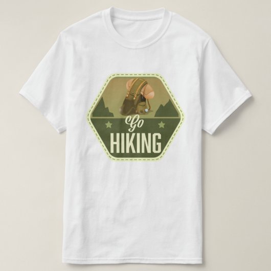 T-shirt Aller au patch de randonnée (Design devant)