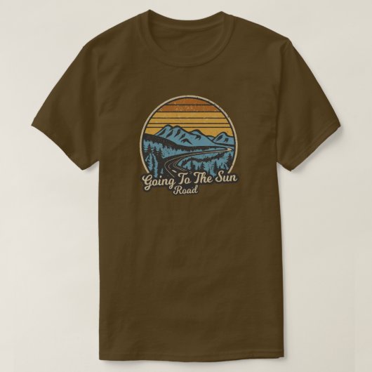 T-shirt Aller Au Sun Road Montana Retro (Design devant)