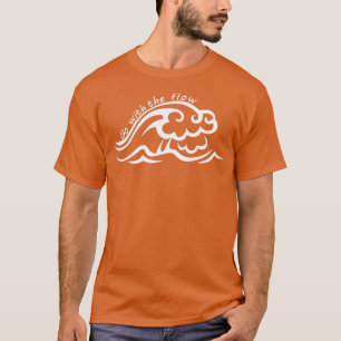 T-shirt Aller Avec Le Flow Curling Vagues Doodle Summer Ad