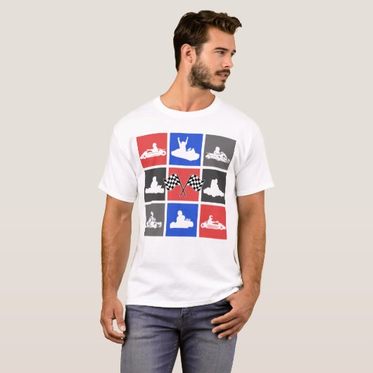 T-shirt Aller Karting Pop Art Kart Pilotes (Devant entier)