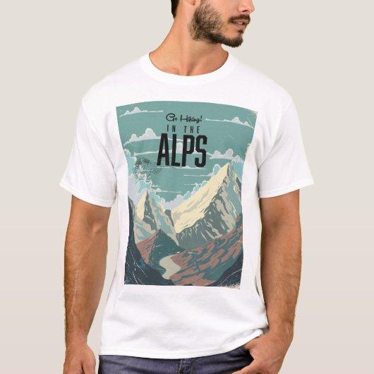 T-shirt Aller Randonnée dans les Alpes (Devant)