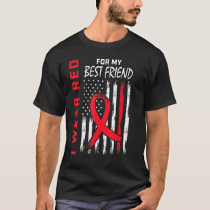 T-shirt Aller Rouge Pour Le Meilleur Amis Maladie Cardiaqu