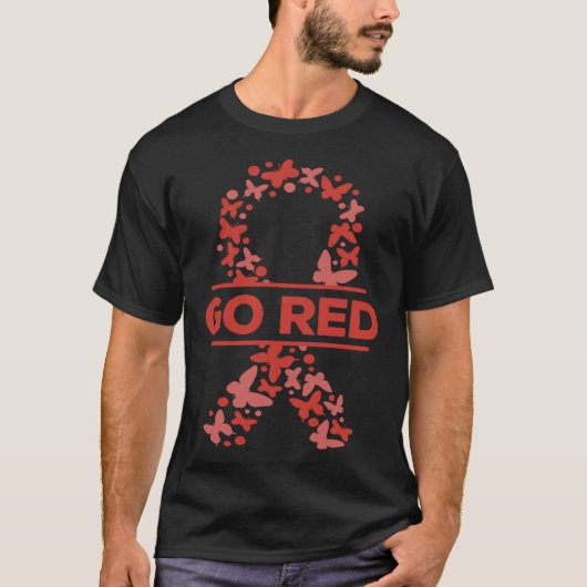 T-shirt Aller Rouge Pour Les Femmes Maladies Cardiaques Se (Devant)