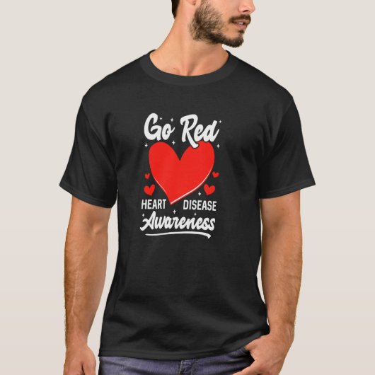 T-shirt Aller Rouge Pour Les Femmes Mois De Sensibilisatio (Devant)