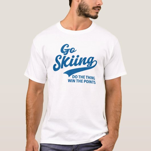 T-shirt Aller Ski – Conception de typographie minimale pou (Devant)