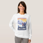T-shirt Aller skier Vintage Imprimer (Devant entier)