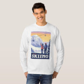 T-shirt Aller skier Vintage Imprimer (Devant entier)