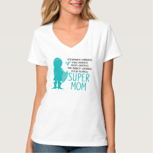 T-shirt Allergie alimentaire Super Maman Turquoise Silhoue
