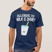 T-shirt Allergie au lait et aux aliments laitiers Allergie (Devant)