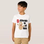 T-shirt Allergie aux cacahuètes Cute Nut Allergie Enfants (Devant entier)
