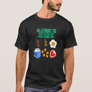 T-shirt Allergique aux noix Gluten Produits laitiers Aller