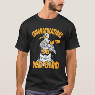 T-shirt Alles Gute Zum 50 Anniversaire, Oiseau de Mouette,