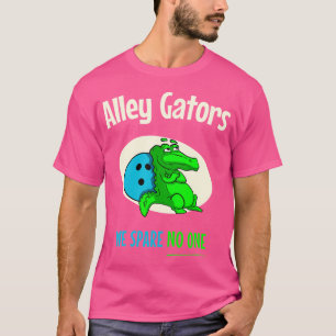 T-shirt Alley Gator Funny Bowling Team Bowler Pin Humour