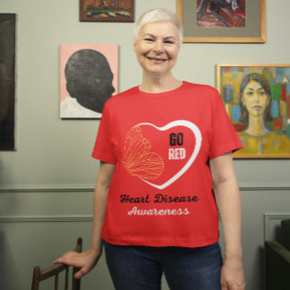 T-shirt Allez à la rouge pour la sensibilisation aux malad