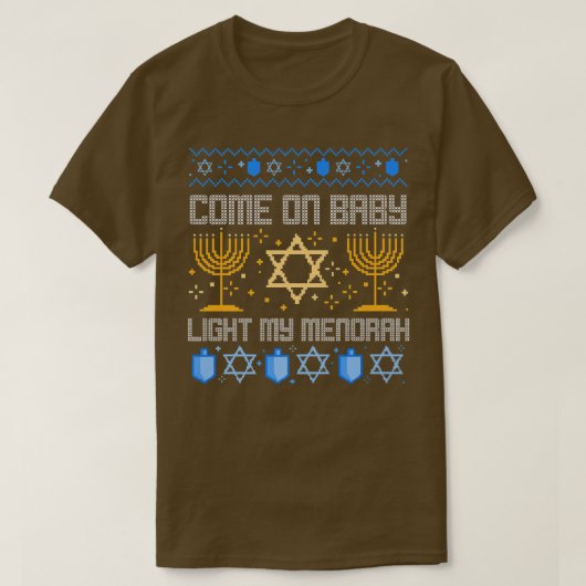 T-shirt Allez Baby Light My Menorah Jewish Ugly Hanoukka (Design devant)