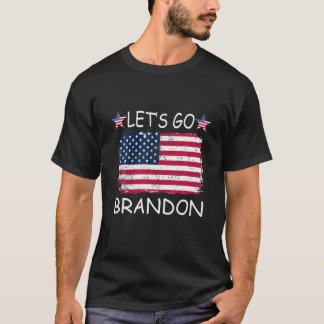 T-shirt Allez Brandon Chant Impeach Biden USA Drapeau