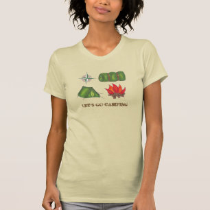 T-shirt Allez Camping Tente Compass Randonnée de feu de ca