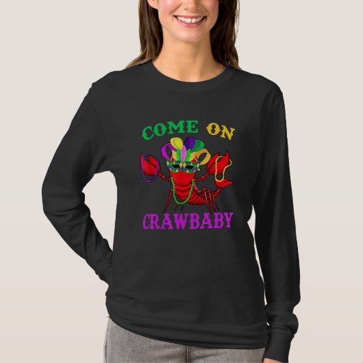 T-shirt Allez Crawbaby Crawfish Jester Beads Funny Mardi (Devant)