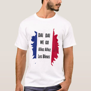 T-shirt Allez Les Bleus Maillot de Football Fierté Françai