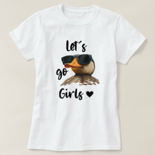 T-shirt Allez, les filles Coeur Drôle Canard Portant des l