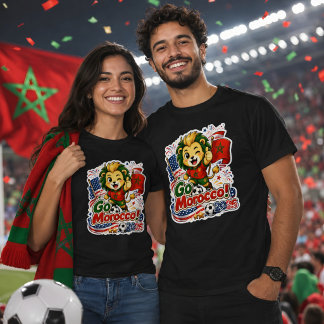 T-shirt Allez les Lions du Football Maroc Fans