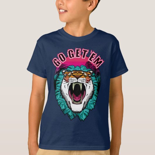 T-shirt Allez les obtenir - Tiger Face Design graphique (Devant)