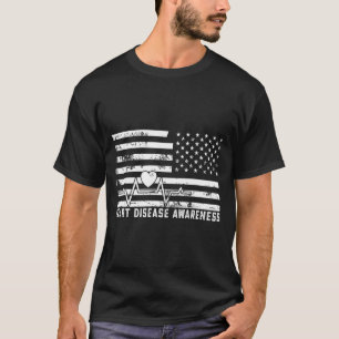 T-shirt Allez Rouge - Maladie Cardiaque Drapeau Américain