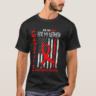 T-shirt Allez Rouge Pour Mon Neveu Maladie Cardiaque Sensi