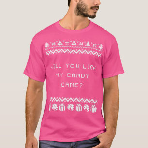 T-shirt Allez-Vous Lick Mon Sucre de canne Noël Drôle Noël