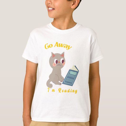 T-shirt Allez-y, je lis Funny Cat Reading (Devant)