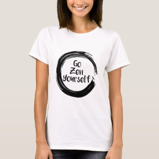 T-shirt Allez Zen Yourself Drôle Yoga Noir