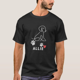 T-shirt Allie Dog nametag cadeau pour mon chien chiot Alli