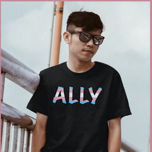 T-shirt Allié trans avec Drapeau