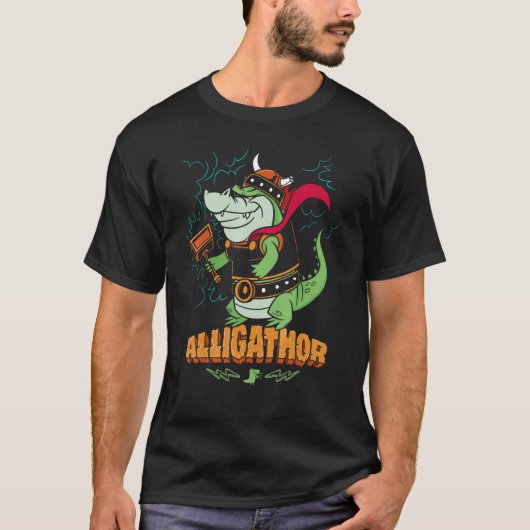 T-shirt Alligathor Norse Mythology Thor Alligator Viking (Devant)