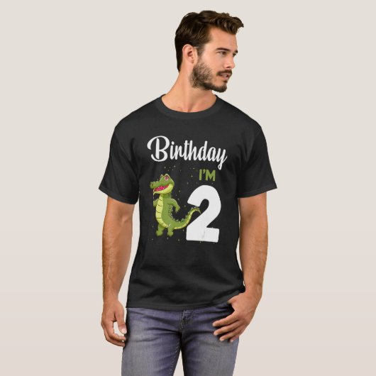 T-shirt Alligator Anniversaire 2 ans Rabbit Enfants Filles (Devant entier)