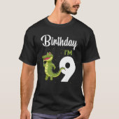 T-shirt Alligator Anniversaire 9 ans Rabbit Enfants Filles (Devant)