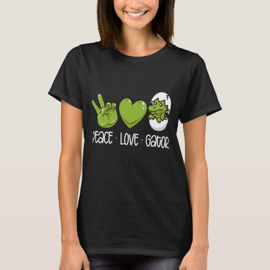 T-shirt Alligator de l'amour de paix (Devant)