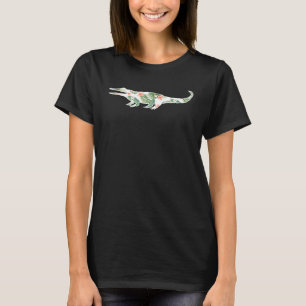 T-shirt Alligator Flower Girl Imprimer Floral Hawaiian Wom