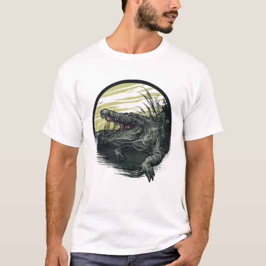 T-shirt alligator illustré (Devant)