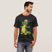 T-shirt Alligator Noël Éclairage de chapeau de Noël classi (Devant entier)