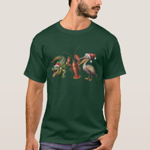 T-shirt Alligator Pélican Écrevisse Oie Animal de Noël