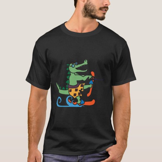 T-shirt Alligator Ski Alligator Crocodile Ski d'eau Reptil (Devant)