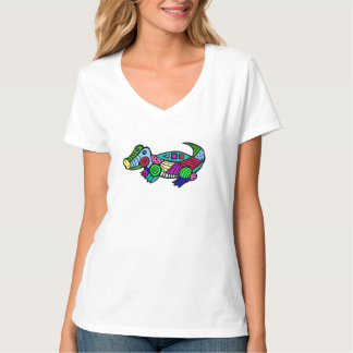 T-shirt ALLIGATOR T....Col en V féminin. T
