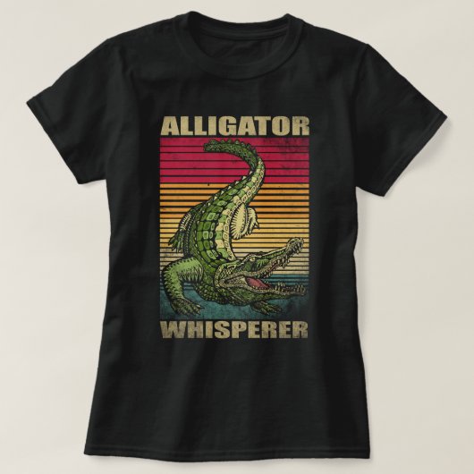 T-shirt Alligator Whisperer Retro Vintage Distressed (Design devant)